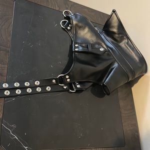 Faux Leather Halter Neck Adjustable Buckles Body Chest Harness Belt